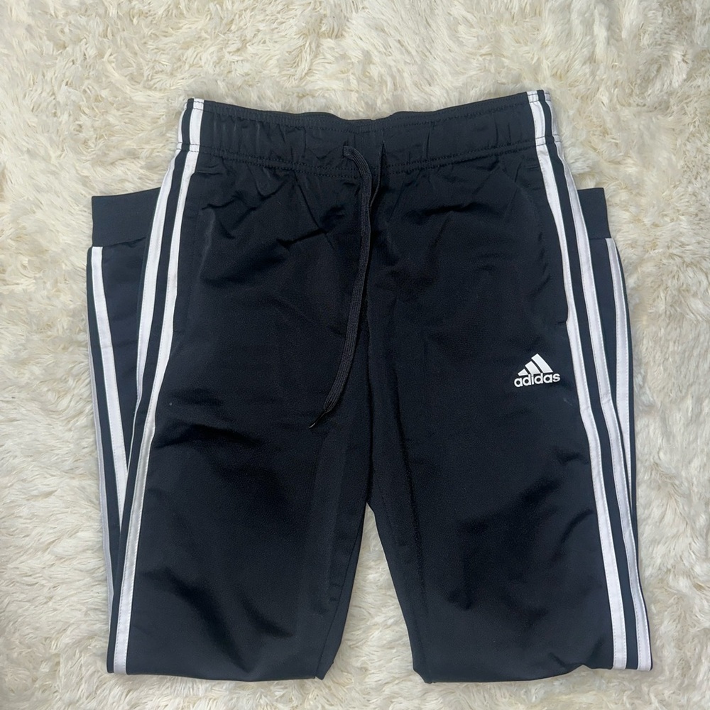 Adidas Women's Black Joggers with White Stripes